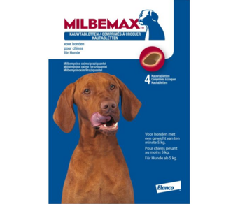 Milbemax Kauwtablet hond vanaf 5 kg 4 tabletten